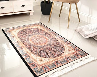 Machine Washable Non-slip Traditional Design Rug Mat