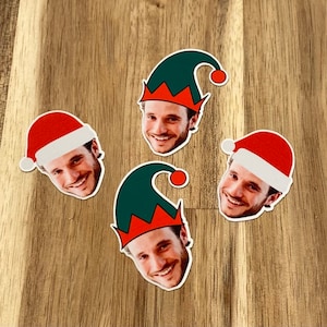Holiday Custom face confetti, Christmas confetti decorations, face confetti, custom decorations, Santa face, Elf face