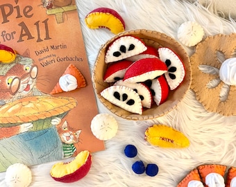 Felt Pie Set, Felt Food, Felt Dessert, Homeschool