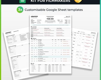 Starter Production Template Kit for Filmmakers | Google Sheets