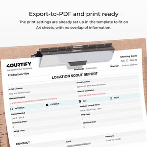 Location Scout Report Template for Filmmakers | Google Sheets - Etsy