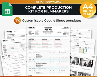 Complete Production Template Kit for Filmmakers | Google Sheets