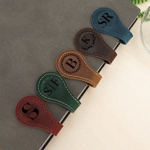 Personalized Leather Magnetic Bookmark,Vintage Bookmark for Women and Men