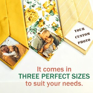 Personalized Photo Tie Patch for Father of the Bride - Custom Wedding Gift for Dad, 3-Piece Pack (2", 2.5", 3") Memory Tie Label