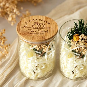 Personalized Wedding Memory Jar, Custom Couple Keepsake Jar, Engraved Glass Storage Jar, Engagement Gift, Bridal Shower Gift, Wedding Gift
