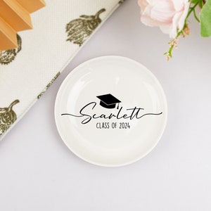 Custom Graduation Jewelry Dish,Personalized Trinket Dish,Class of 2024 Gift,Graduation Gift for Her,College Graduation,Name Ring Dish