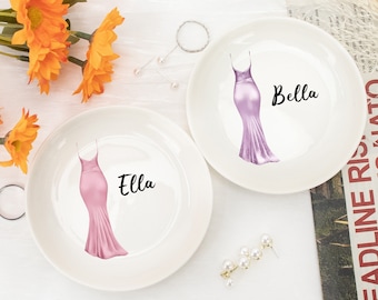 Personalized Bridal Shower Gift for Her,Custom Name Jewelry Dish,Trinket Dish,Ring Dish,Wedding Ring Holder,Bridesmaid Gift