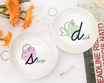 Personalized Name Jewelry Dish,Custom Ring Dish,Monogram Ring Dish for Her,Birthday Gift for Her