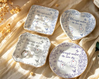 Portagioie personalizzato per la migliore amica / Portaanelli personalizzato per sorella/migliore amica / Vassoio portagioie per amicizia a distanza / Regalo di compleanno per lei