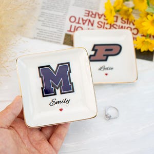 Personalized Graduation Jewelry Dish,Custom Name Trinket Dish,Class of 2025 Gift,Masters Degree Gift,PHD Graduation Present,Gift for Her