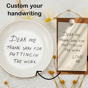 Porte-anneaux texte personnalisé, porte-bijoux note manuscrite personnalisé, porte-bijoux, cadeau de mariage, cadeaux d'anniversaire pour elle, cadeau de remerciement pour professeur