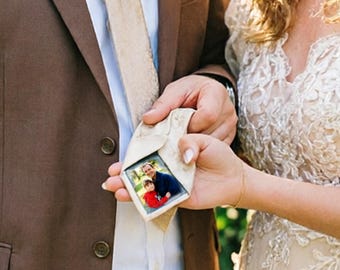 Photo Patch for Ties, Father of the Bride Gift, Tie Picture Dad, Tie Patch for Suits, Custom Photo Patch for Ties,Dad & Grandpa Wedding Gift
