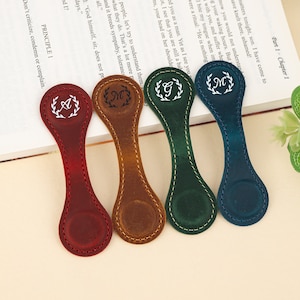 Personalized Leather Magnetic Bookmarks,Custom Initials/Name Magnetic Bookmark,Gift for Readers,Book Lover Gifts,Birthday Gift for Men/Women