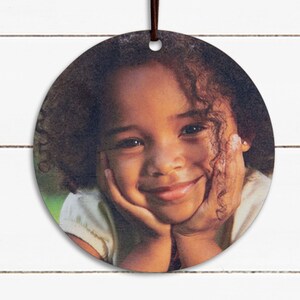 Ornamento de foto personalizado, redondo