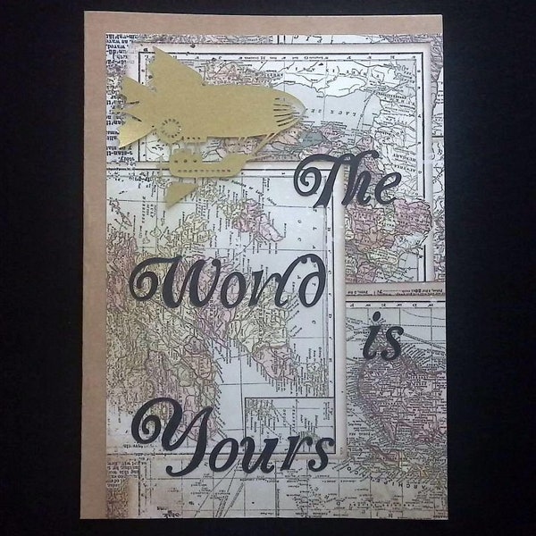 NEW! | Steampunk "The World is Yours" Graduation Card
