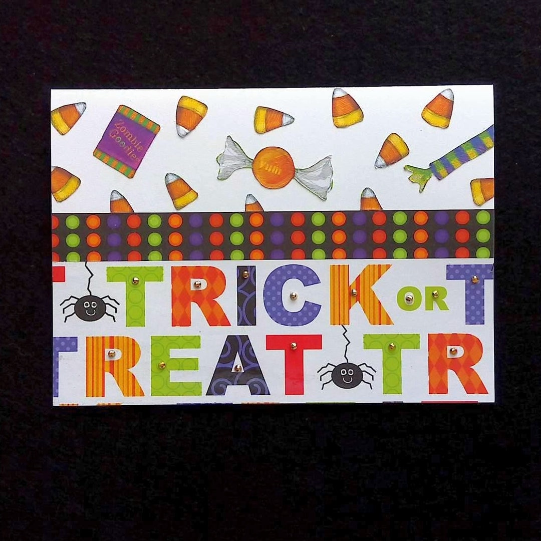 Halloween Trick or Treat 5x7 Greeting Card With Envelope - Etsy