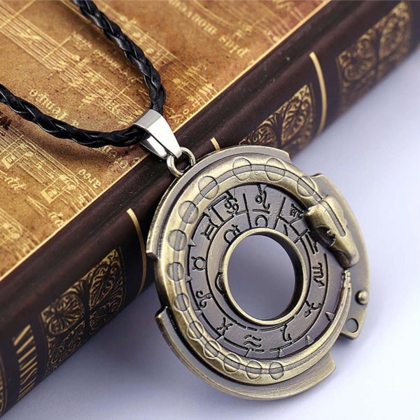 Colliers en cuir pour hommes amulette pendentif/collier vintage steampunk tendance en cuir véritable/bijoux marron réglables/bijoux pour hommes/cadeau pour lui