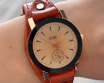 Montres pour femmes montres en cuir pour hommes/cadeau pour elle montre en cuir élégante/cadeau pour lui Boho hippie steampunk montre/montre en cuir vintage