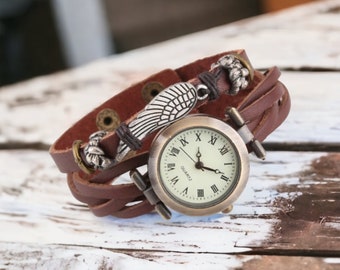 Horloges voor vrouwen/cadeau voor haar lederen horloge/Boho hippie steampunk retro horloge/vintage lederen horloge voor vrouwen/cadeaus voor haar