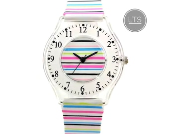Watches for women/Quirky wrist silicone Rainbow watch unique style/Boho hippie watch/watches for women/Gifts for her/LGBT Pride accessory