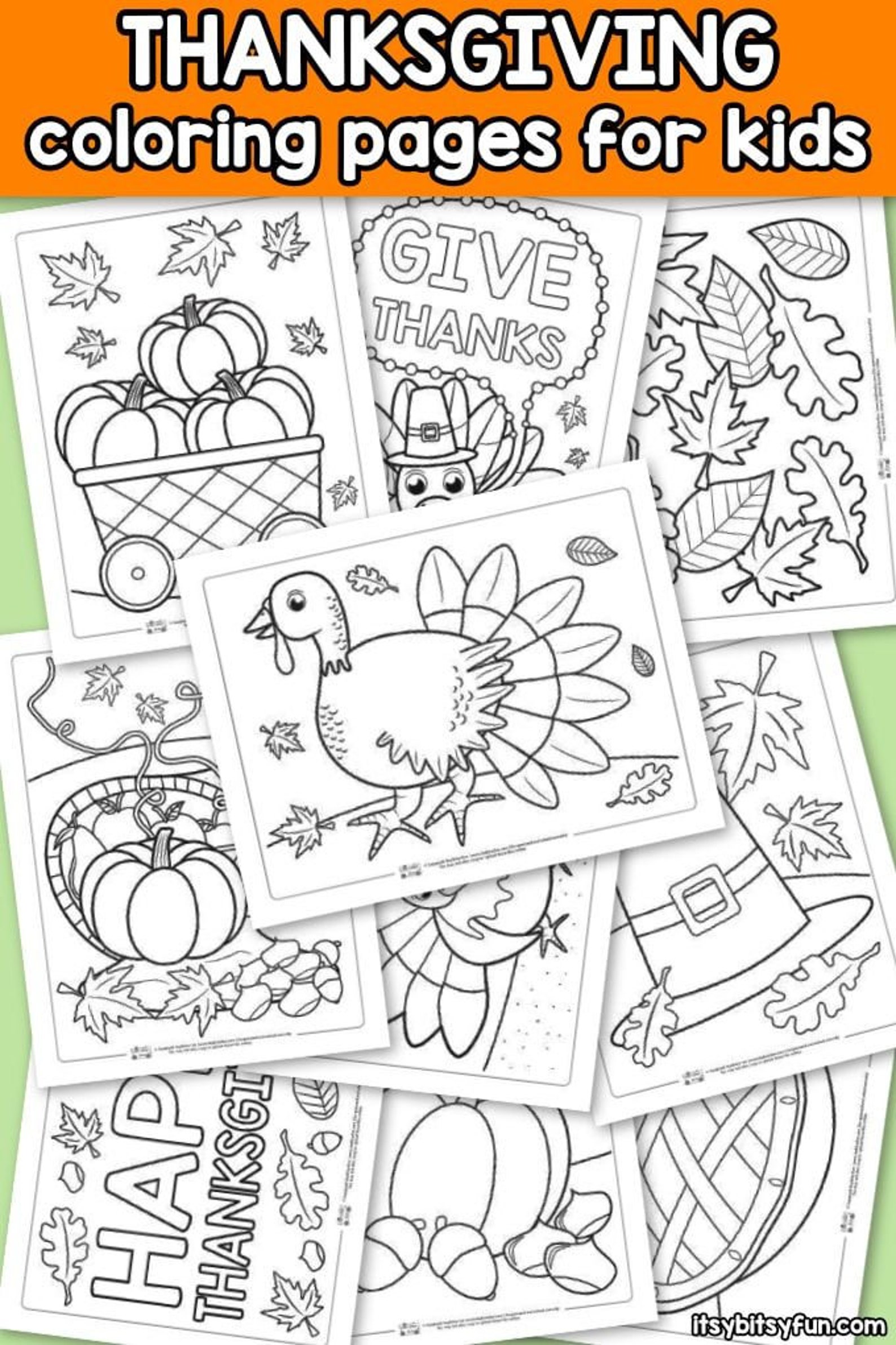 20 Thanksgiving Kids Coloring Pages Holiday Coloring Pages  Etsy