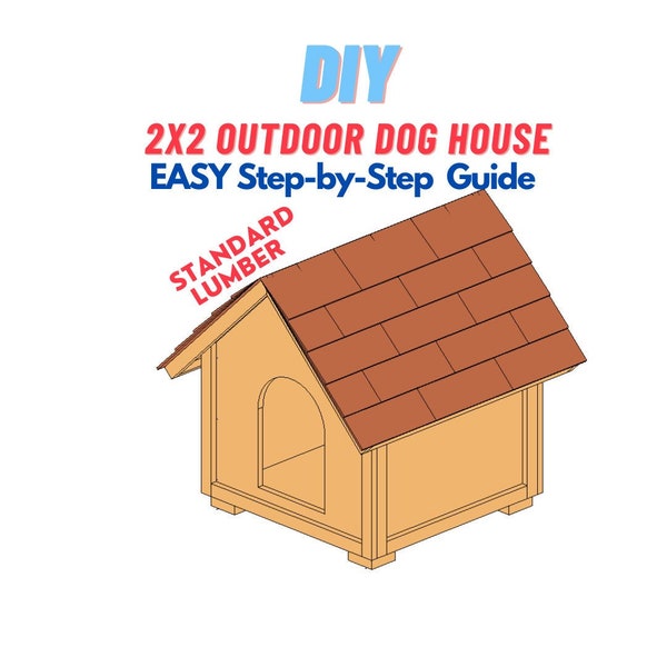 DIY Outdoor Dog House Instruction Plan - Outdoor Animal Hut Home Shelter - Garden Pet Shelter Woodworking Projects