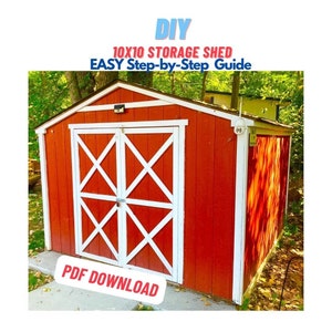 10x10 Outdoor Garden Storage Shed Build Plans - DIY Easy Woodworking Project Plans For Garden & Backyard - Make From Standard Lumber