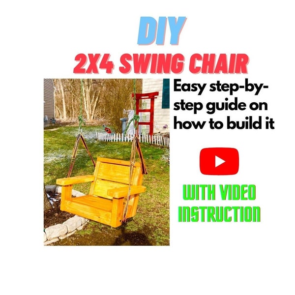 2x4 Swing Chair for Tree or Porch Woodworking Plans - DIY Patio Lawn Deck Garden Outdoor Furniture - Easy Weekend Project - Zing Woodworks