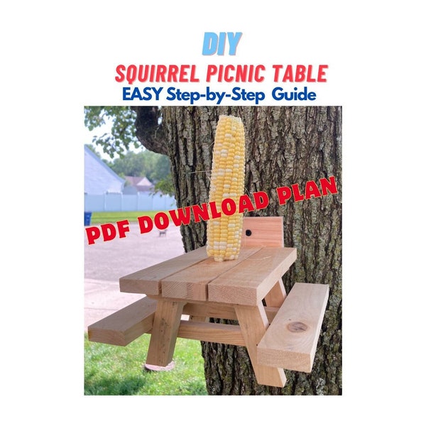 Squirrel Picnic Table Plan Instructions- Garden Decoration Plans - Outdoor Good Looking Squirrel Feeder - Cedar Fence Picket