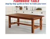 Farmhouse Table Plans - Weekend Projects - Easy Step-by-Step Guide - Projects with Standard 2x Lumber - Zing Woodworks