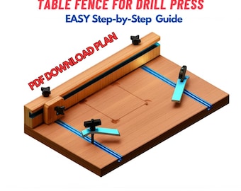 DIY Table Fence Jig for Drill Press - Essential Woodworking Jig - Woodworking Plans - Make From 3-4" Plywood -