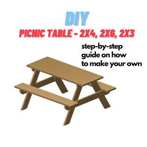 Outdoor Picnic Table with Standard Lumbers - DIY Patio Lawn Deck Garden Outdoor Furniture - Easy Weekend Project - Zing Woodworks