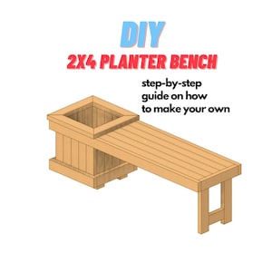 DIY Planter Bench Plans - Easy Weekend Project - Make Entirely From Standard 2x4 Lumber - Zing Woodworks