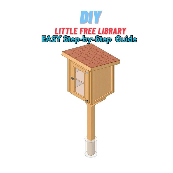 Little Free Library Pantry Book Share Woodworking Plan - Easy Wood Project Plan Blueprint - Wood Projects to Sell