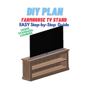 以下が含まれることがあります： 農家風のテレビスタンドのDIYプラン。このプランには、標準的な木材を使用した簡単なステップバイステップの説明が含まれています。
