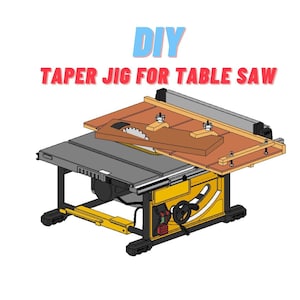 DIY Taper Jig for Table Saw - Essential Woodworking Jig - Woodworking Plans - Make From 1/2 and 1/4 Plywood/MDF- Zing Woodworks