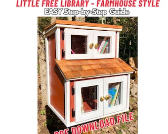 Plano de carpintería para compartir en la despensa de Little Free Library - Plano de proyecto de madera fácil - Proyectos de madera para vender