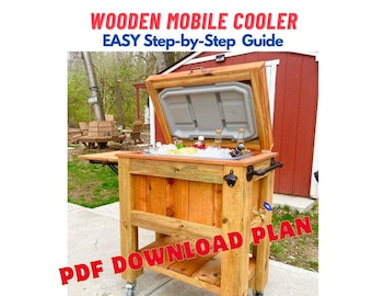 Moderne houten mobiele koeler Planinstructies - Patio Wood Ice Cooler - Outdoor houtbewerkingsprojecten