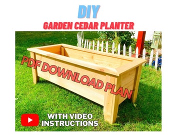 Garden Cedar Planter Woodworking Plans / Raised Planter Box Plans / Garden Box / Outdoor Planter / Garden bed / Elevated Garden Bed