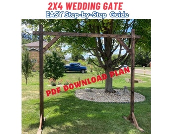 2x4 Wooden Garden Wedding Engagement Birthday Party Gate Arch Plan - Wedding Flower Gate Decoration - Easy Woodworking Project Plans