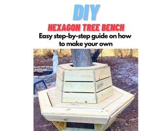 Hexagon Tree Bench - DIY Patio Lawn Deck Garden Outdoor Furniture - Easy Weekend Project - 2x4s & 1x6s Only - Zing Woodworks