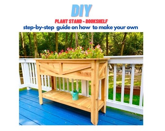 DIY Cedar Garden Planter with Storage Shelf / Elevated Garden Planter Plan / Outdoor Cedar Planter Blueprint / Instant Download