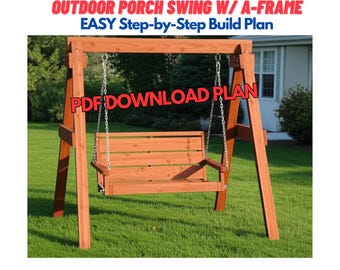 2x4 Farmhouse Porch Swing DIY Patio Lawn Deck Garden Outdoor