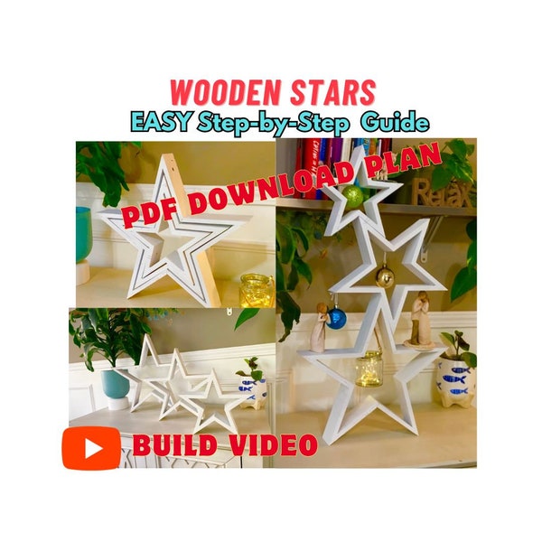 Wooden Nesting/Stacking Stars Woodworking Plan - Easy Step-by-Step Guide for Beginner - Holiday Gifts