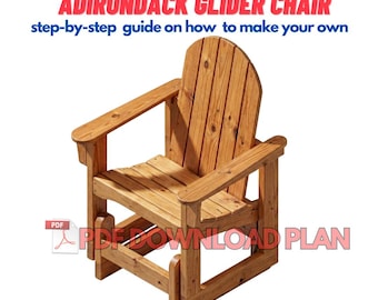 Adirondack Glider Chair Instruction Plans - Rocking Chair - DIY Patio Lawn Deck Garden Outdoor Furniture - Easy Woodworking Project