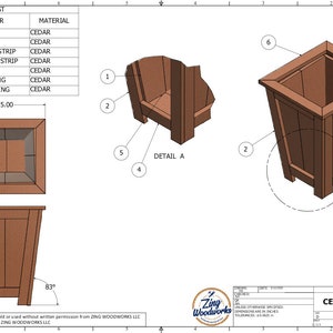 Cedar Taper Planter Plans / Garden Planter Plans / Flower Box Plans / Garden Plans / DIY Flower Box / Flower Box/ Entrance Planter image 6