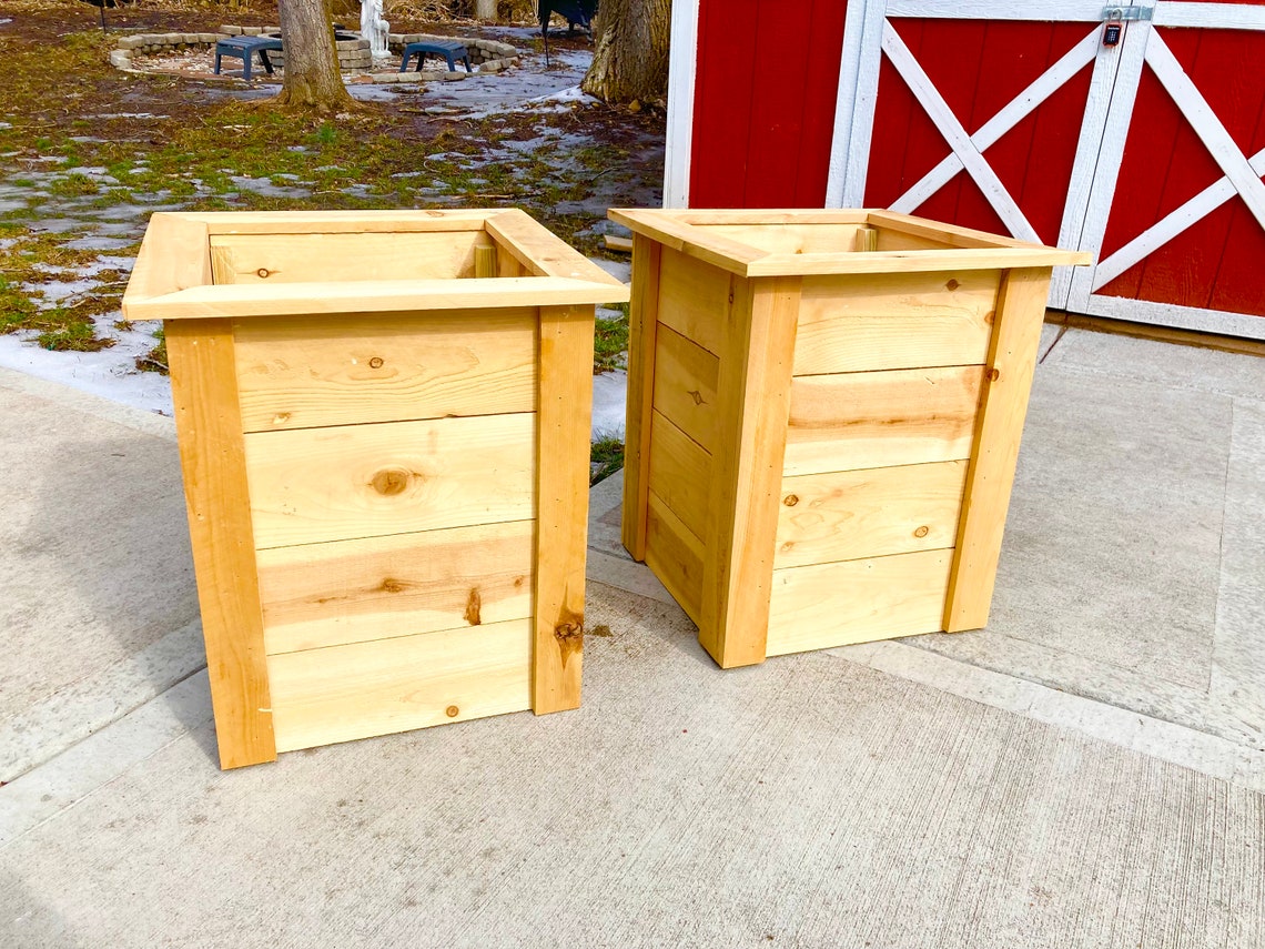 Simple Cedar Garden Planter Plans / Cedar Planter Box / Etsy