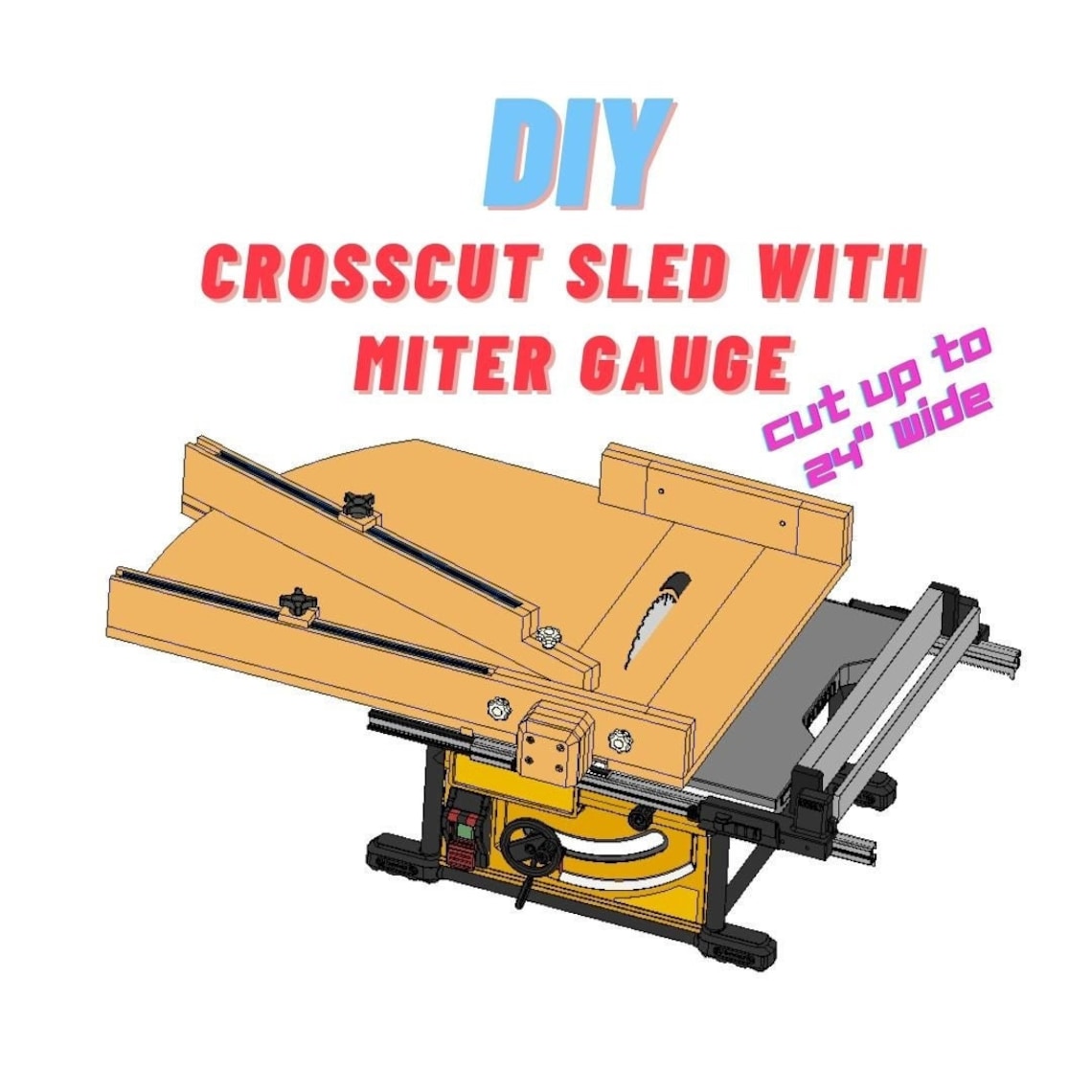 DIY Crosscut Sled for Table Saw Essential Woodworking Jig Etsy