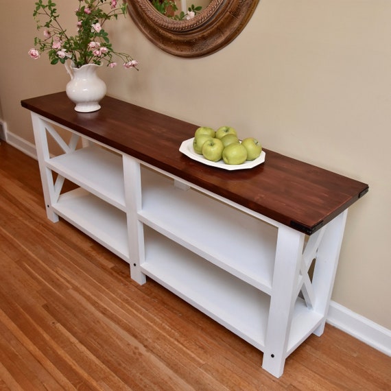 Farmhouse Sofa Table Plan DYI Easy to follow Guide Make From 2x Standard Lumber Easy Weekend Project Etsy
