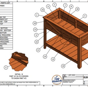 DIY Cedar Garden Planter with Storage Shelf / Elevated Garden Planter Plan / Outdoor Cedar Planter Blueprint / Instant Download image 4